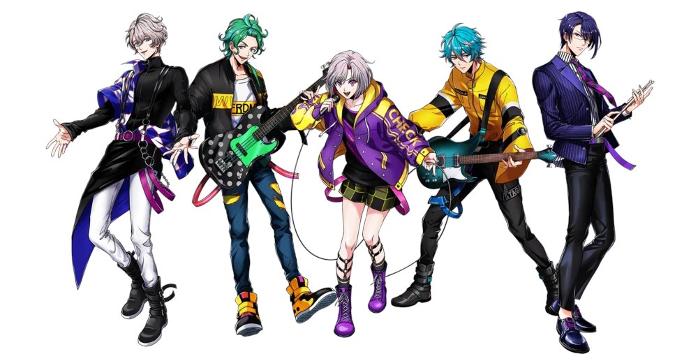 εpsilonΦ:"The Cruel Yet Innocent Demons That Toy With The World"The youngest band in the franchise made of Middle and High school students!They're from Kyoto and their music genre is Techno Pop