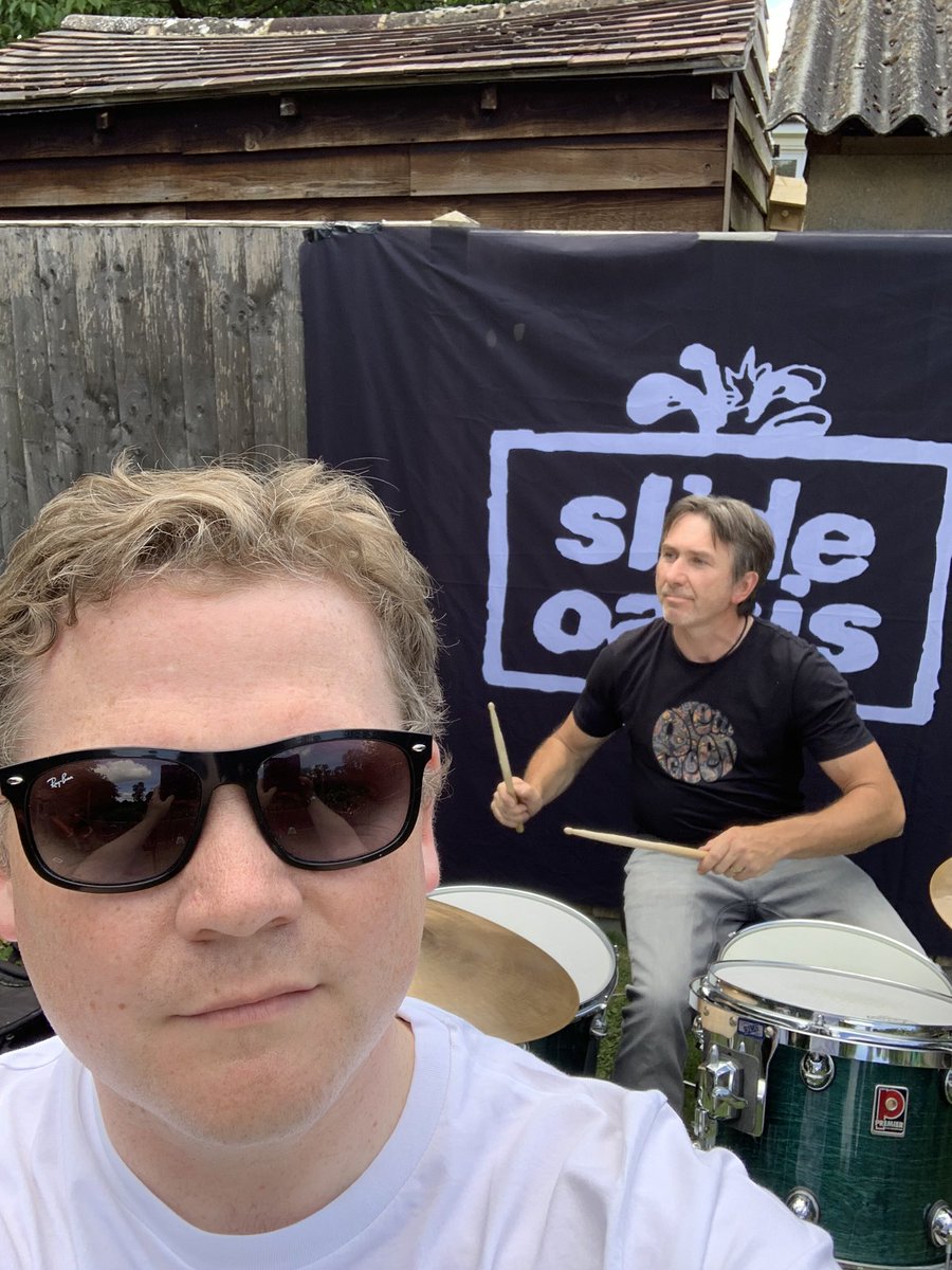 Be sure to check out our Facebook page for videos from our recent socially distanced garden session facebook.com/slideoasis/ #oasis #oasistribute #oasistributeband