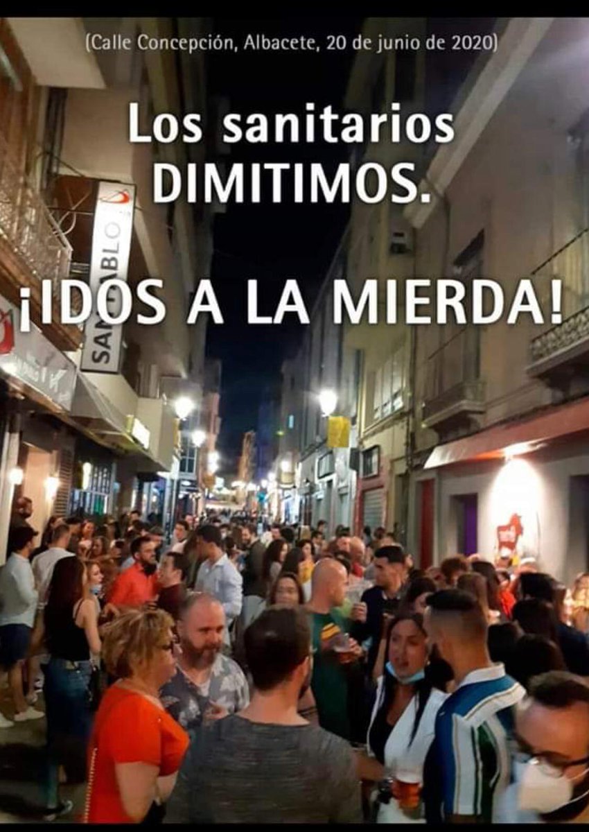nonina75's tweet photo. Albacete, 20 de agosto de 2020, la nueva normalidad, igual de estúpidos que siempre... #FinDelMundo https://t.co/WxplD6hiEQ