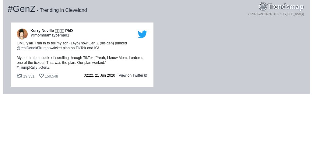 Trendsmap Cleveland tweet media