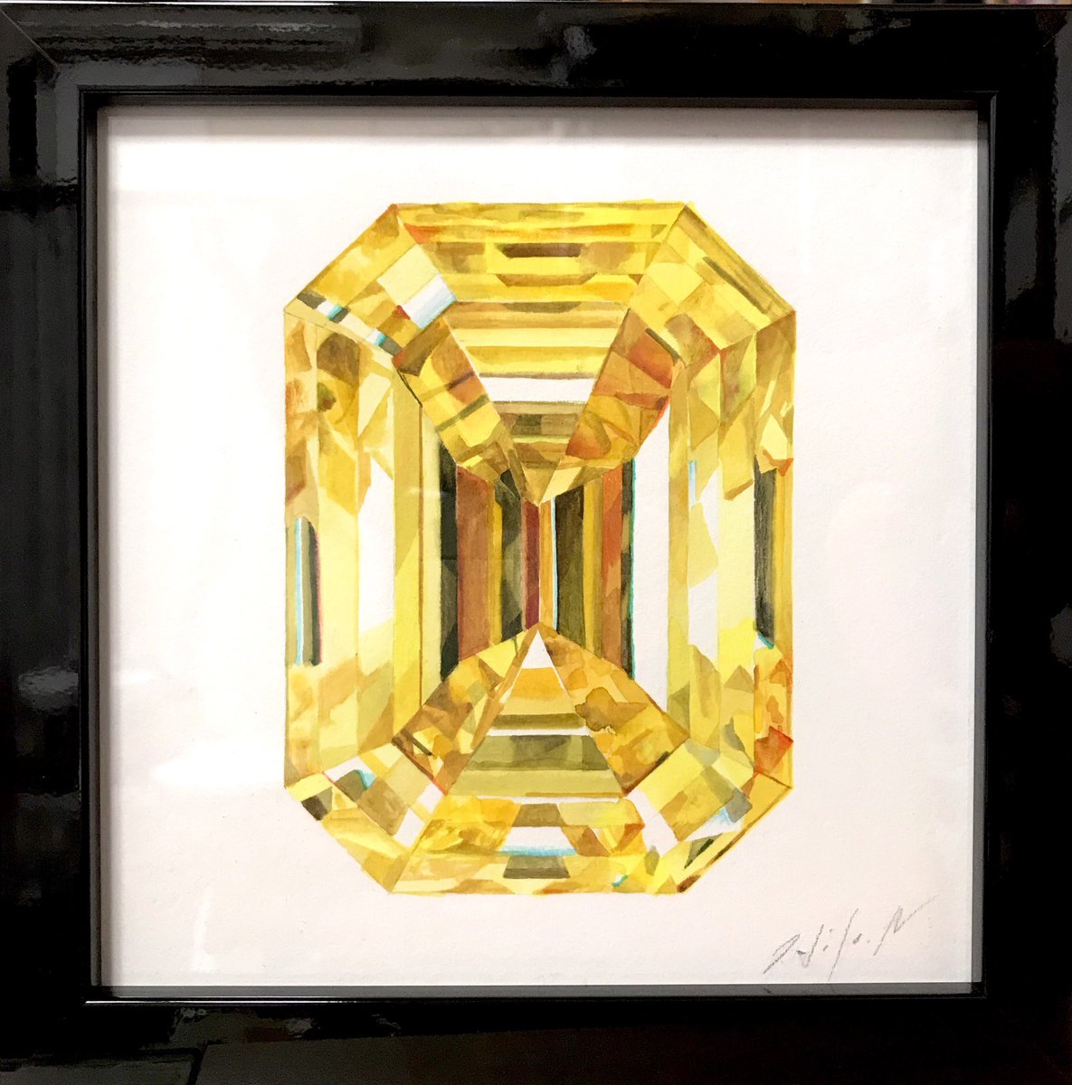 O Xrhsths 宝石画家 Hilo Nakatsugawa Sto Twitter 風水的には黄色い絵は西方面や玄関に置くと良いそうですよ 金運up 画像はスフェーンとイエローダイヤの作品です 黄色い石は人気がない だと 宝石画コレクション 宝石絵画