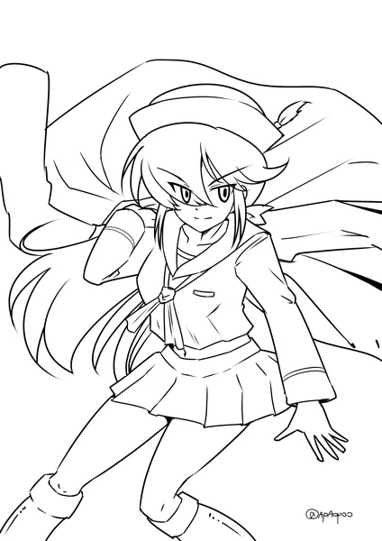 #ガルパン版深夜のお絵描き60分一本勝負
#ガルパン版深夜のお絵描き60分一本勝負_20200621
お題テーマ「線画」 