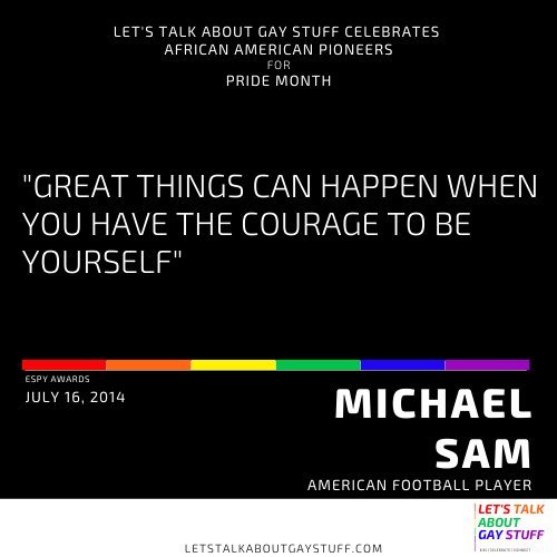 talkgaystuff's tweet image. In celebration of Pride month, we are raising the voices of our African American LGBTQ brothers and sisters, past and present. Together we stand united against hate and systemic discrimination.

#lgbtq #letstalkaboutgaystuff #michaelsam #nfl #pridemonth #pride #pride2020
