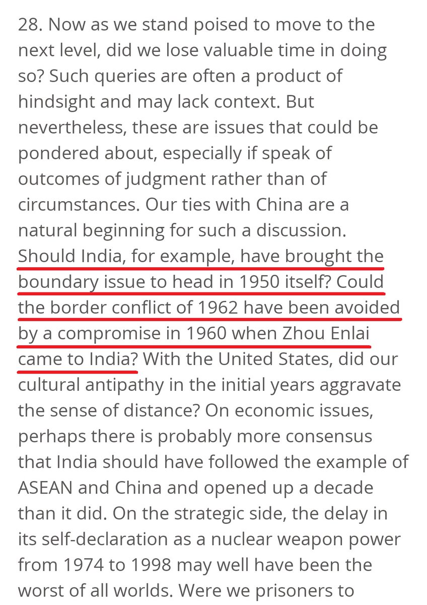 Unsurprisingly, Indian diplomats - both current and retired (including the Indian EAM himself) - themselves ponder whether it would've been better for Nehru to have accepted Zhou's package deal. https://mea.gov.in/Speeches-Statements.htm?dtl/32038/External+Affairs+Ministers+speech+at+the+4th+Ramnath+Goenka+Lecture+2019 https://twitter.com/NMenonRao/status/1263161224105095168?s=19