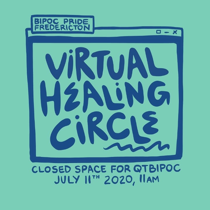 A BIPOC Pride virtual healing circle during #NBpride, guided by Wolastoqey artist Natalie Sappier! Register below: forms.gle/R3749y1Rt1Xski…