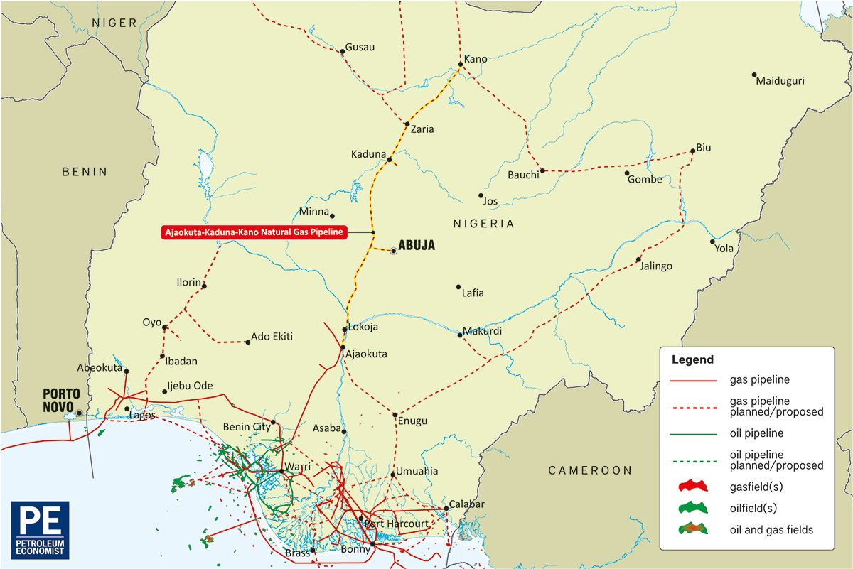 Nigeria will issue a Sovereign guarantee for a loan from Sinosure of China for 85% of the $2.59b Ajaokuta-Kaduna-Kano natural gas pipeline cost.NNPC will cover the remaining 15% of the project's cost.Pipeline will deliver gas to power new power plants to be built up North.