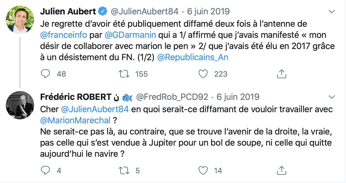 Alors mon <a href="/RKaroutchi/">Roger KAROUTCHI</a> on t’entend pas tellement avec <a href="/laurencohen/">Lauren Cohen</a> sur <a href="/FredRob_PCD92/">Frédéric ROBERT ن 🐟</a> 
Amitiés 
PB
