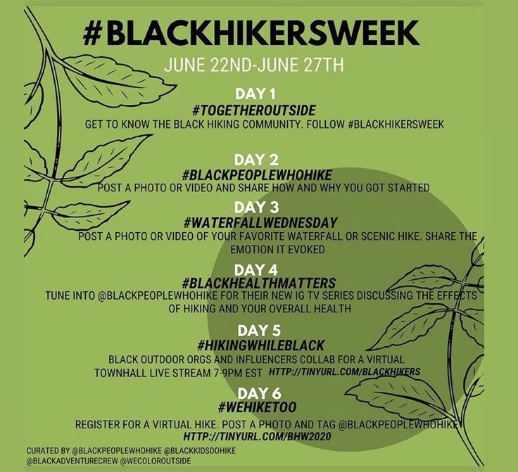 #BlackHikersWeek starts tomorrow!