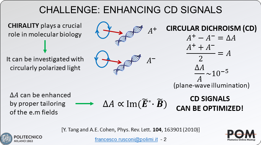 FRusconi93's tweet photo. We aim to overcome the sensitivity limits of vibrational circular dichroism by employing chiral plasmonic lattices: we measure sharp and intense features that suffer dramatic changes when we deposit chiral molecules on the platforms. @PhotonicsMeetup #POM20ju #POM20LM #chirality https://t.co/ZOINYUDV3f
