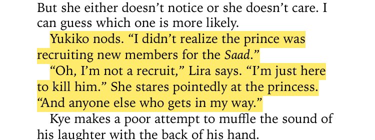 “Her voice is unduly self-assured, and unlike Lira’s there’s nothing I enjoy about her brand of arrogance.”we need to talk about this- i swear if elian and lira don’t kiss already i’m gonna lose my patience