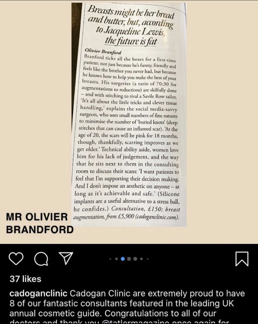 The <a href="/Cadoganclinic/">Cadogan Clinic</a> #olivierbranford #cadoganclinic #surgery #chelsea #chelseasurgery