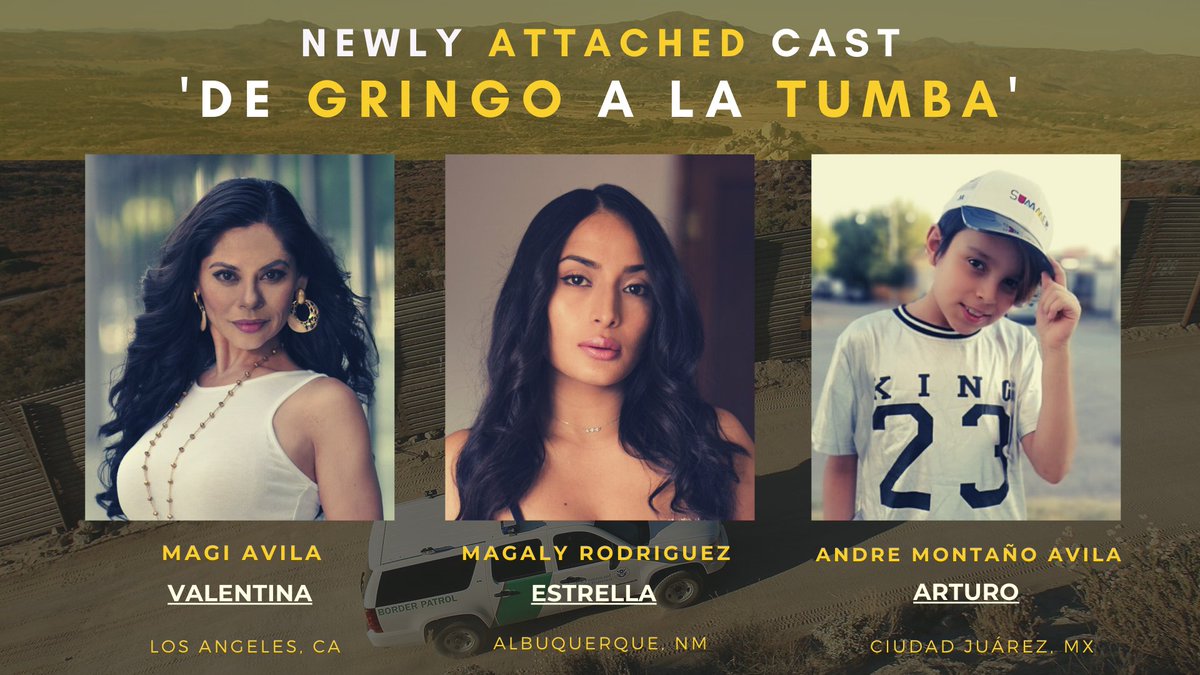We couldn’t be more thrilled to add 3 more cast members to our film DE GRINGO A LA TUMBA!

Learn how to invest, join the team, or donate here: screenwritingstaffing.com/gringo

<a href="/JacobNStuart/">Jacob N. Stuart</a> <a href="/MagiAvila/">Magi Avila</a> 

#invest #investments #indiefilm #juarez #mexico #elpasostrong #film #screenwriting