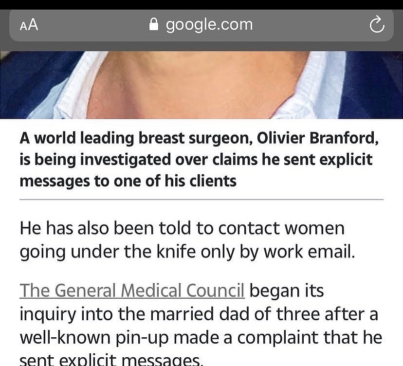 olivierbranford (@olivierbranford) on Twitter photo The <a href="/Cadoganclinic/">Cadogan Clinic</a> knew this and were still taking bookings for #olivierbranford back in May. This unethical clinic continues to disregard ethical practices. Calls are recorded that Oliver was still practicing in June. These calls are recorded. #cadoganclinic #surgery #chelsea The <a href="/Cadoganclinic/">Cadogan Clinic</a> knew this and were still taking bookings for #olivierbranford back in May. This unethical clinic continues to disregard ethical practices. Calls are recorded that Oliver was still practicing in June. These calls are recorded. #cadoganclinic #surgery #chelsea