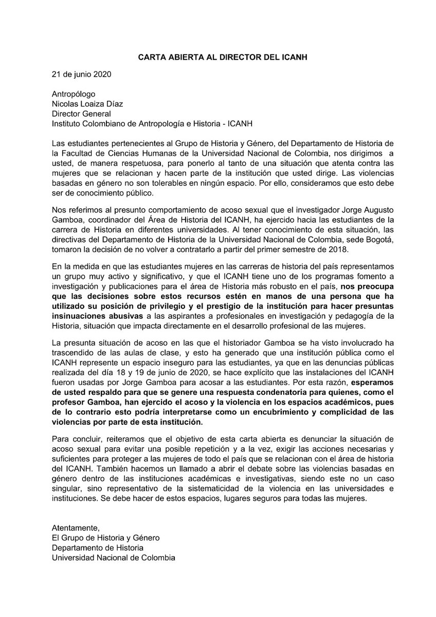 Grupo Género e Historia UN tweet media