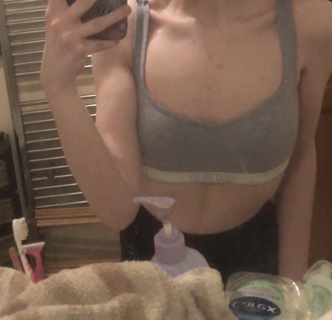 to_the_bone19's tweet photo. MY OWN PICTURES - 
These have been taken in the last 4 months, and I literally see no weight loss 😫 
I’m working out more and literally eating nothing now, guess I just need to work even harder to achieve my goals. 
#fatgirl #weightlossjourney #weightloss    #anorexic  #EDtwt https://t.co/y5097kgPCO