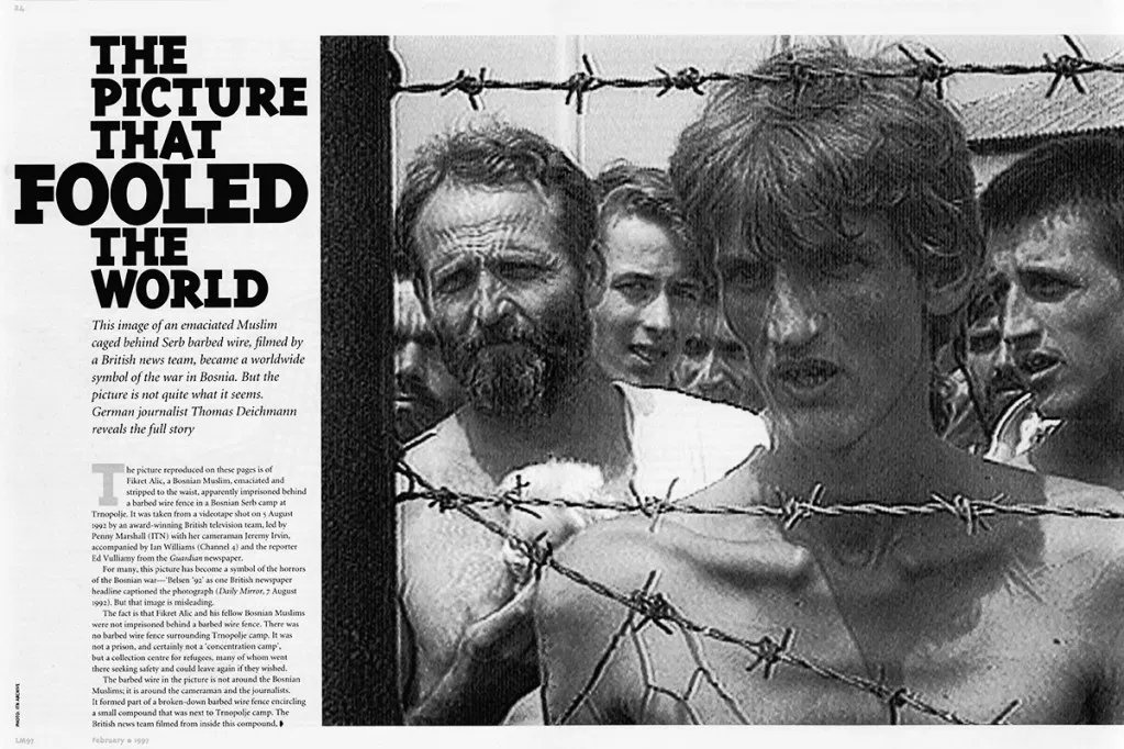 In 1997, Living Marxism magazine (LM) published an article titled "The Picture That Fooled the World" in which they questioned the two reporters over their 1992 report on the two concentration camps.