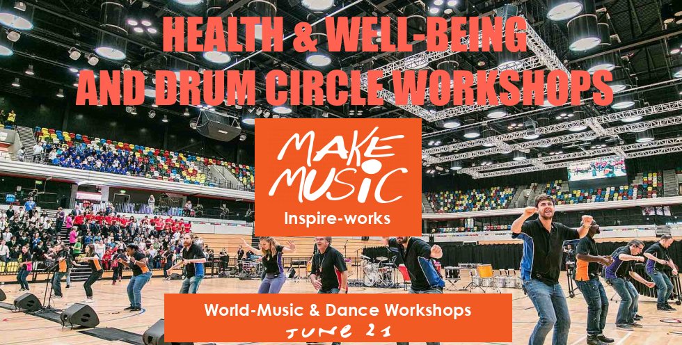 inspireworksuk's tweet photo. Our 4th hour of workshops for @MakeMusicDayUK is streaming now!
5pm Drumming for Health & Well-being #HealthRHYTHMS
5:30pm Drum Circle
#MakeMusicDayUK
https://t.co/ZcgSmxfsR4 #MakeMusicDay https://t.co/IdQEWrZXLm