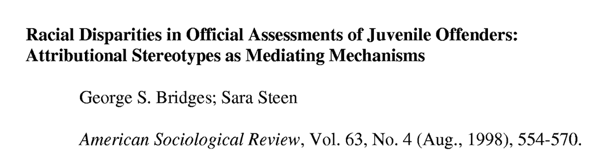 291/ "Probation officers consistently portray black youths differently than white youths... attributing blacks' delinquency to negative attitudinal and personality traits. Their depictions of white youths more frequently stress the influence of the ... social environment."