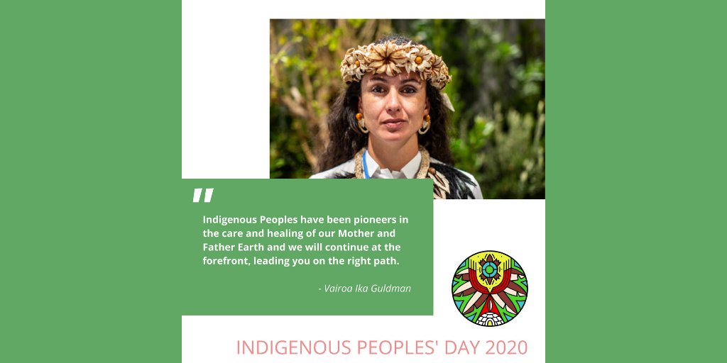 Indigenous_ca's tweet photo. "Indigenous Peoples’ have been pioneers in the care and healing of our Mother and Father Earth and we will continue at the forefront, leading you on the right path." Vairoa Ika Guldman of the Rapa Nui people @Muni_Rapanui   #IPDAY2020 #IndigenousPeoplesDay #ThisisICA https://t.co/aSb2YlFFUN