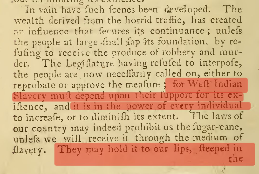 This is from 1791! A pamphlet calling for the boycott of slave-made sugar.