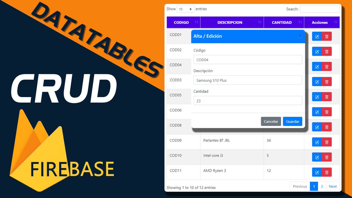 InfoDP1's tweet photo. ¡Próximamente!
¡CRUD con Firebase y DATATABLES!
Suscribite que se vienen nuevos cursos, proyectos y mucho código.
https://t.co/Z2zI3TZ5SD
#firebase #datatables #javascript #jquery #webdev #programacion #nosql #bootstrap4 #sweetalert2 #diadelpadre https://t.co/zdSldrNJQS