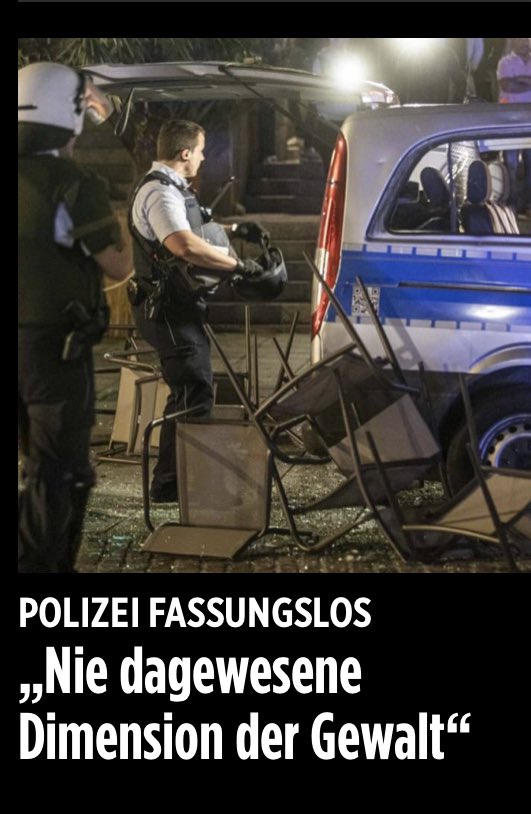 10 ermordete Menschen in Hanau, 2 in Halle, 10 Tote durch den NSU aber ein paar verwüstete Geschäfte sind eine nie dagewesene Dimension der Gewalt, wann gehen der Polizei eigentlich die Superlative aus?