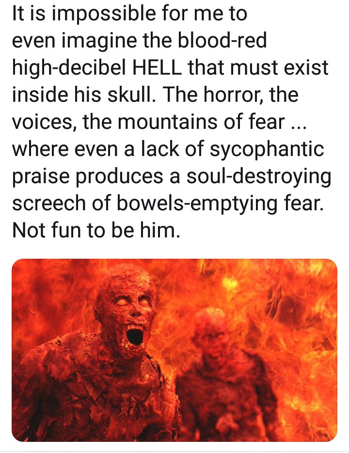 But don't worry. His prison will not stay dark forever. It's going to brighten up as it converts to a soul-destroying hell. He may even be given the gift of mental clarity ... such that he finally realizes all of the human life he has snuffed out, all of the lives destroyed.