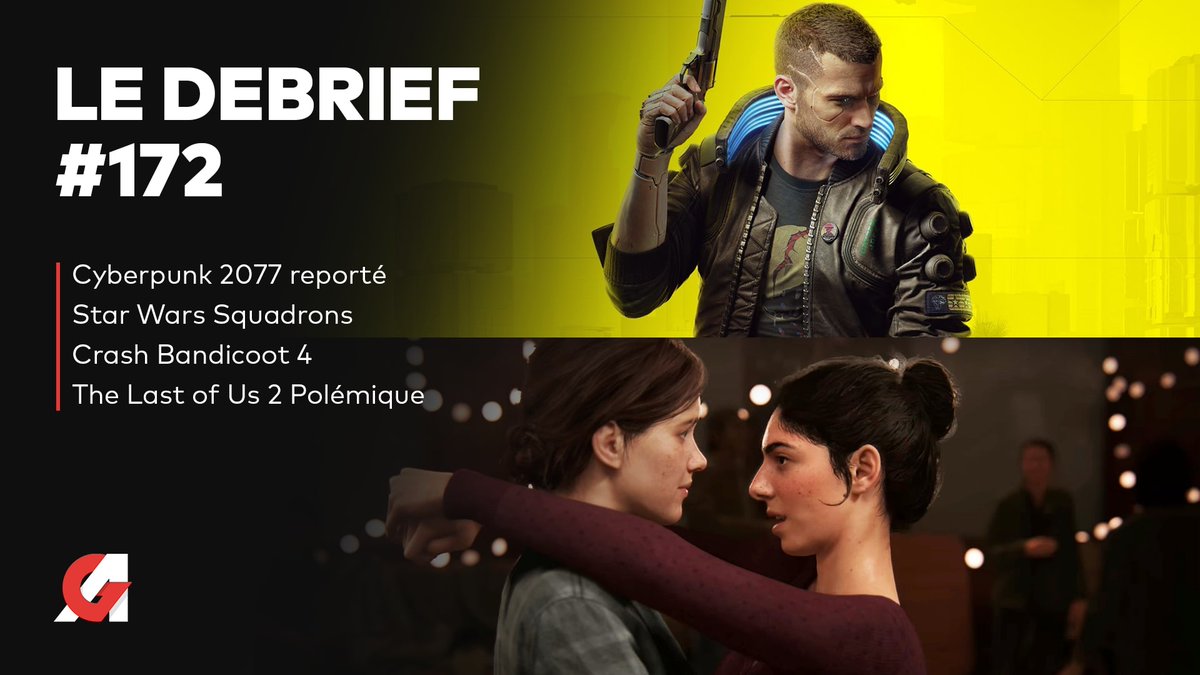 ActuG's tweet photo. Cyberpunk 2077 repoussé et confirmé sur PS5/Series X, Crash Bandicoot 4 en fuite et polémique The Last of Us 2 au programme de ce débrief' : https://t.co/OXDJB3glnz https://t.co/kycRTuukG9