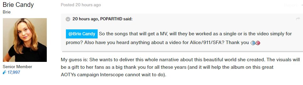 -The multiple videos are a gift for fans and it's also a part of AOTY campaign that Interscope wants to do