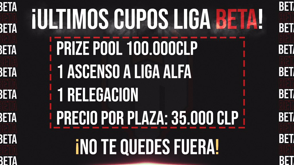 Aun hay tiempo para que puedas ingresar a la #LIGABETA no dudes en contactarnos via md en nuestras redes para adquirir tu cupo, los esperamos!!! #GOH3LL