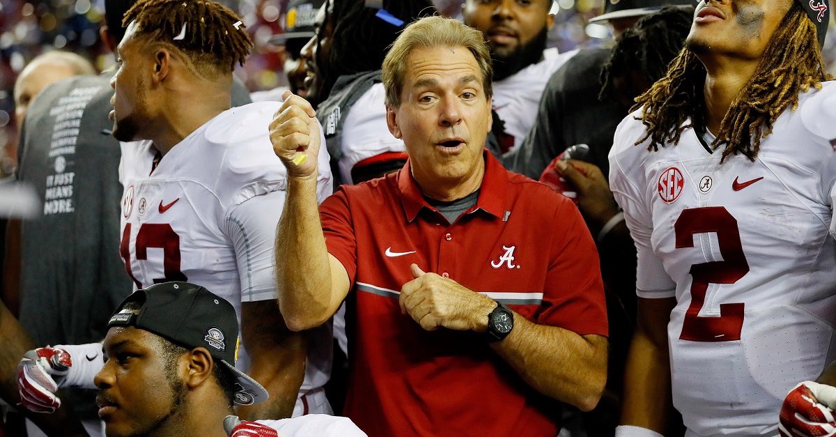 BarstoolAlabama's tweet photo. Happy Fathers Day to the Goat. 5 Nattys at bama and hopefully a 6th this season. https://t.co/kFVmyrJYor