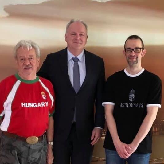 ShowerWithGoats's tweet image. Happy Father’s Day to my dad, who was a freedom during the 1956 Hungarian Revolution, and risked his life as a teenager fighting against the communist Russians. Throwback to a year ago of him on the left, the Hungarian Ambassador to the U.S in the middle, and me on the right.