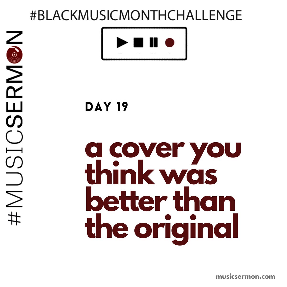 We have now entered the “Let’s argue” portion of the  #BlackMusicMonthChallenge (yay!)We’ll start easy: For Day 19, share a cover you think was better than the origional.