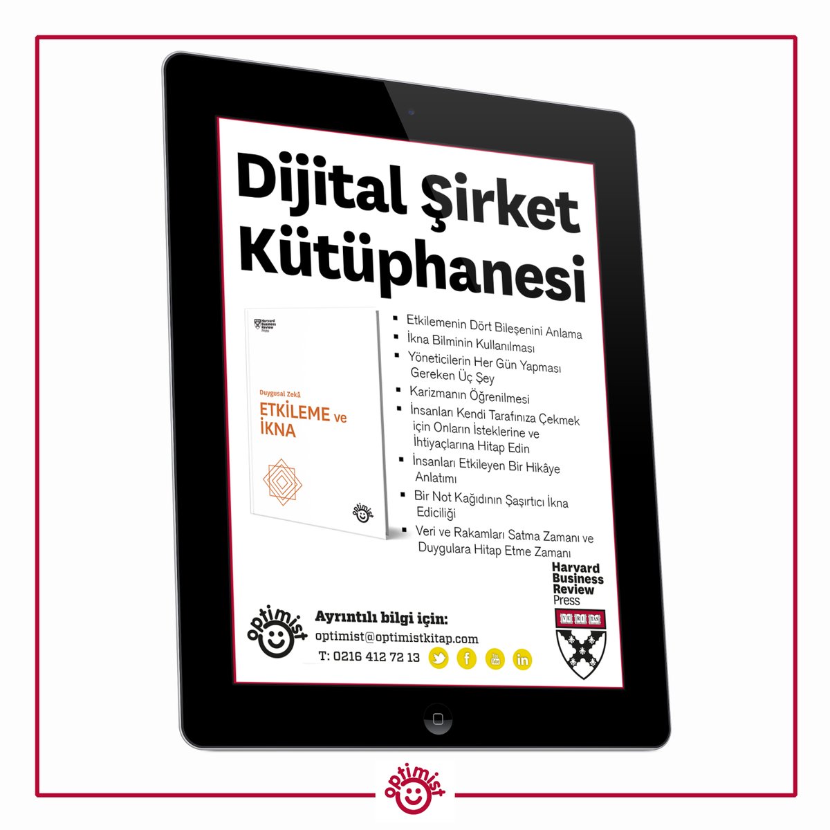 Optimistkitap's tweet photo. 📢 Kampanya kurumlara özel! Uzaktan online eğitim için onlarca "Harvard Business Review — Duygusal Zekâ" makalesi dijital olarak sizler için hazırlandı. "Dijital Şirket Kütüphanesi" ayrıntılı bilgi optimist@optimistkitap.com
#optimistkitap
#optimistdia
#dijitalşirketkütüphanesi https://t.co/fRj62cYE8k