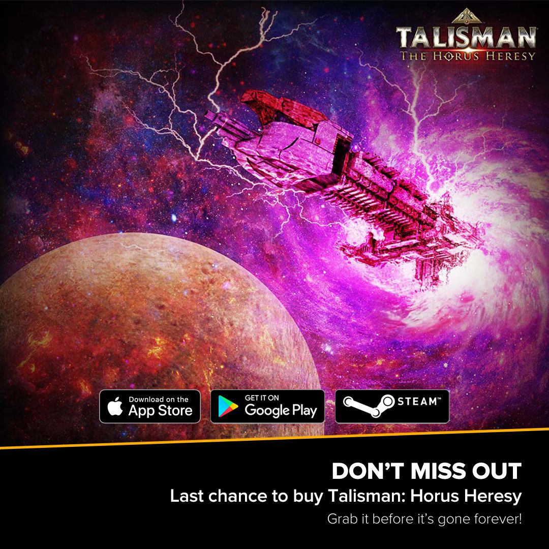 Nomadgames's tweet photo. Talisman: Horus Heresy is still available for another few hours, don't miss out and grab it before it's gone!

Steam: https://t.co/TMDpNDW3Za
iOS: https://t.co/ShNryfLSqr
Android: https://t.co/MpUpDfu6wO https://t.co/WYsXVvYgVB