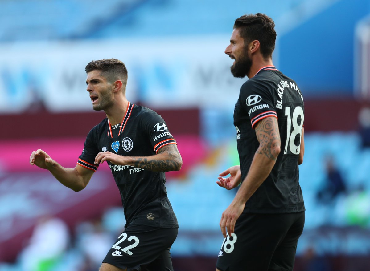 ChelseaFC's tweet photo. Premier League restart: W 

#AVLCHE https://t.co/Cb7waVyjgv