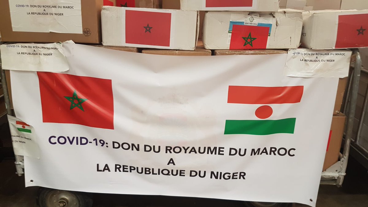 Niamey was next. HE Ambassador Salissou Ada said that this aid meets "the expectations of the Nigerien populations" and testifies to the excellence of the relations which link Morocco to Niger. @MoroccoNiger