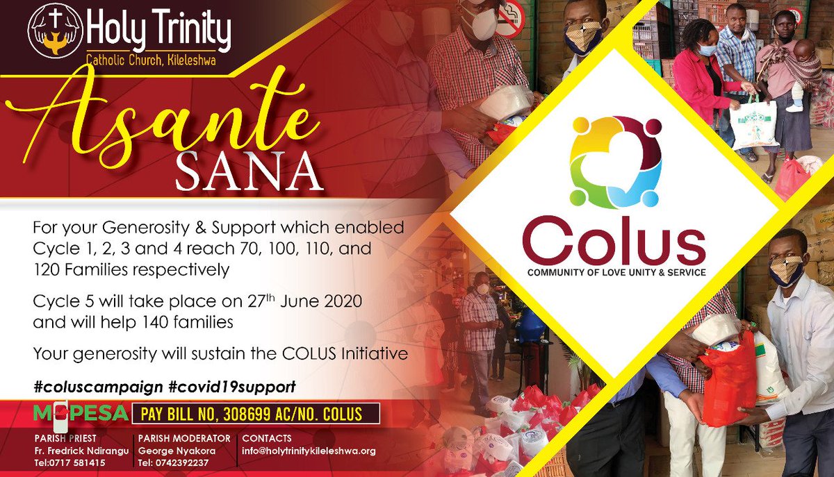HolyTrinityKILE's tweet photo. Your efforts are making a positive impact in the lives of many. Asanteni Sana 🙏🏽 #Colus #HolyTrinityKileleshwa https://t.co/Y1U6vPYfGL