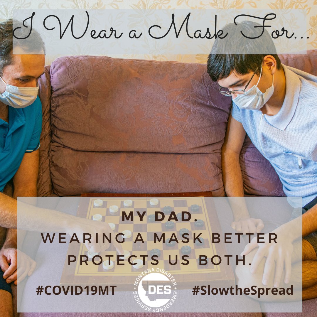 MontanaDES's tweet photo. Wearing Personal Protective Equipment (PPE) better protects your community from COVID-19. Consider wearing a mask when you leave your home. #TogetherMT #FlattentheCurve #COVID19MT https://t.co/SmI4MWRnfB