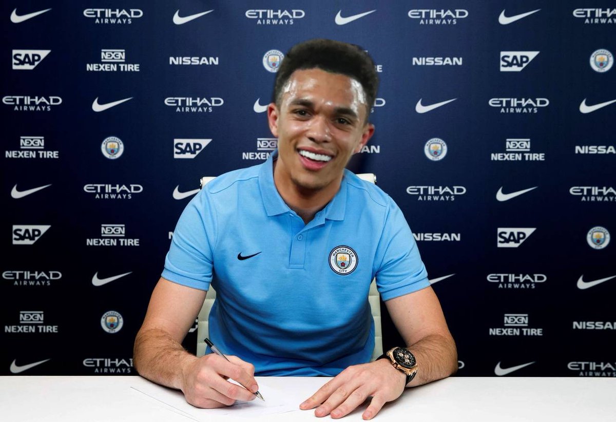 ManCityUnifut's tweet photo. COMUNICADO OFICIAL

Nos complace informar el fichaje del Lateral Derecho Trent Alexander Arnold del Liverpool por 90 millones + Stones, fichaje que fue acordado hace unos días por parte de ambas entidades. 

#UFMDF10 https://t.co/70E4DsZkTk