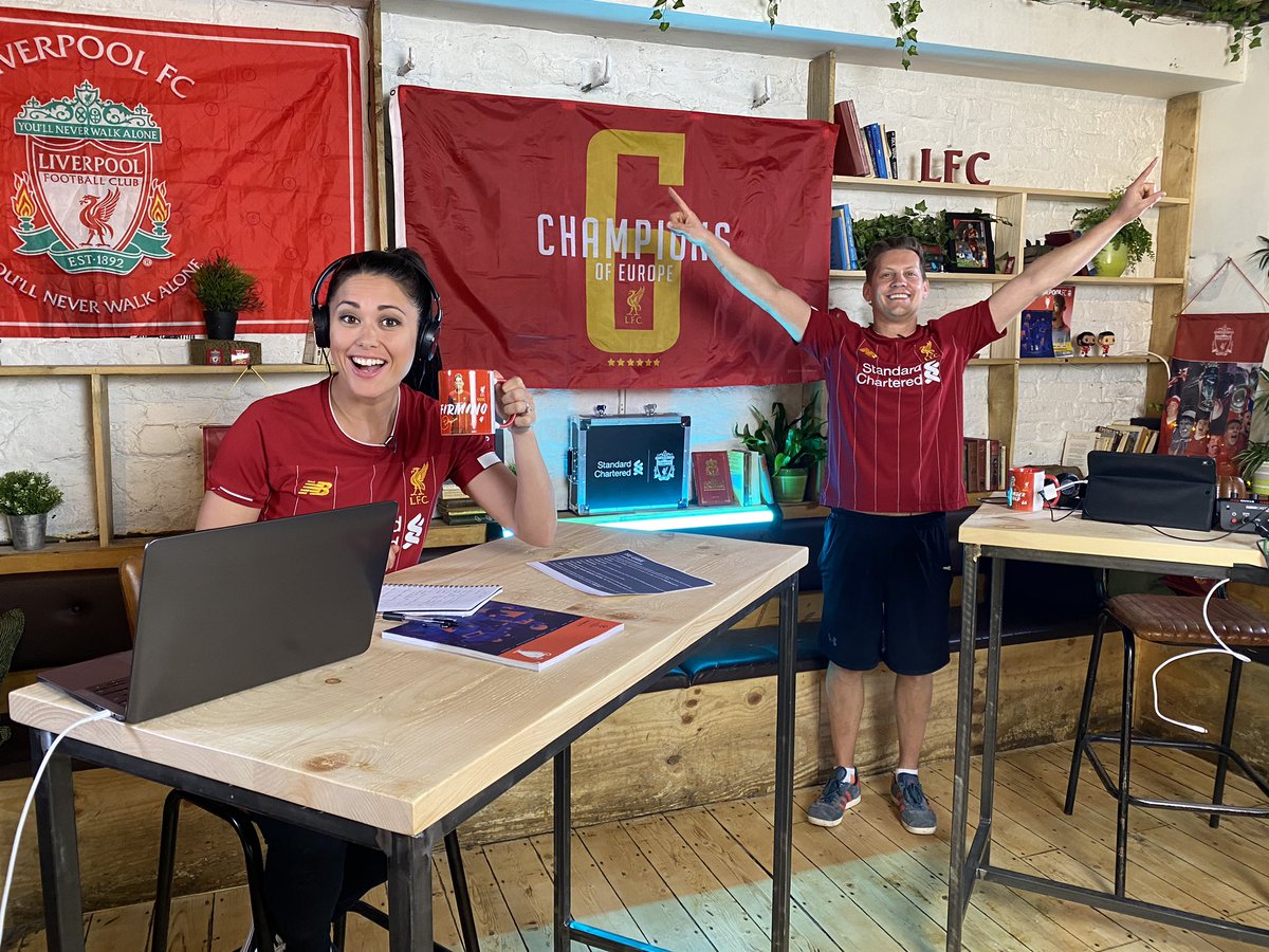 UP THE REDS!!!! I’m live on <a href="/StanChart/">Standard Chartered</a> YouTube channel with @thejamessutton bringing all the chants of The KOP straight to your living room! 

Tweet us on #StandRed 😘😘❤️ 

#LFC #EVELIV #YNWA