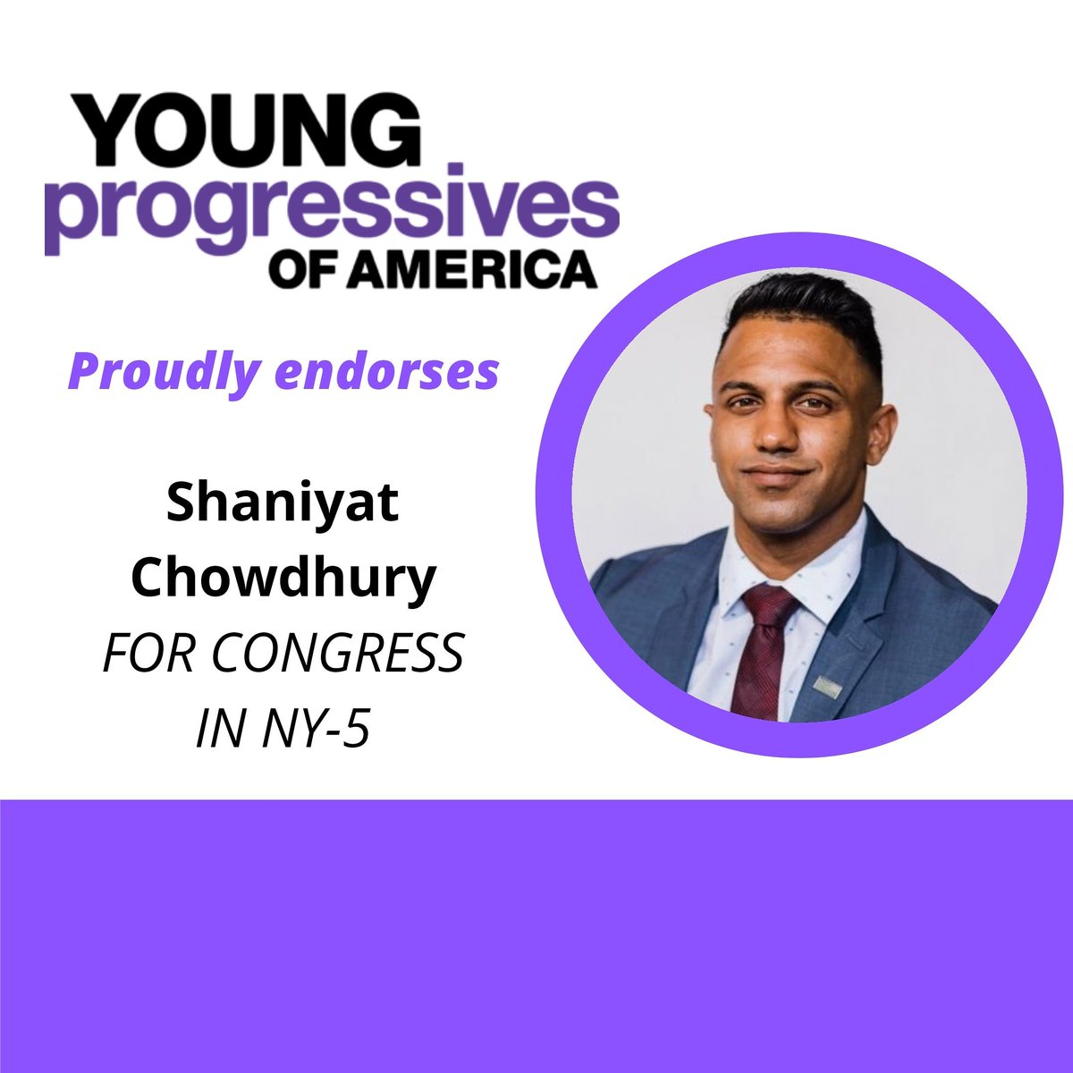 YPA proudly endorses @Shaniyat2020 in the NY-5 congressional primary race! We need more progressive fighters on Capitol Hill, vote on June 23rd.