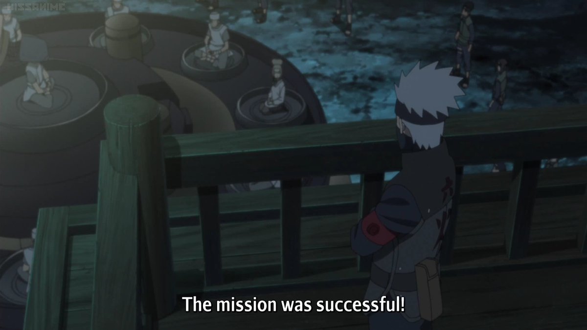 Spotting Kurama's writing on the moon, which means both mission accomplished.To rescue Hanabi and to save the world. Kakashi took a deep breath and declared mission cleared. Seems like his guts turned to be right on.