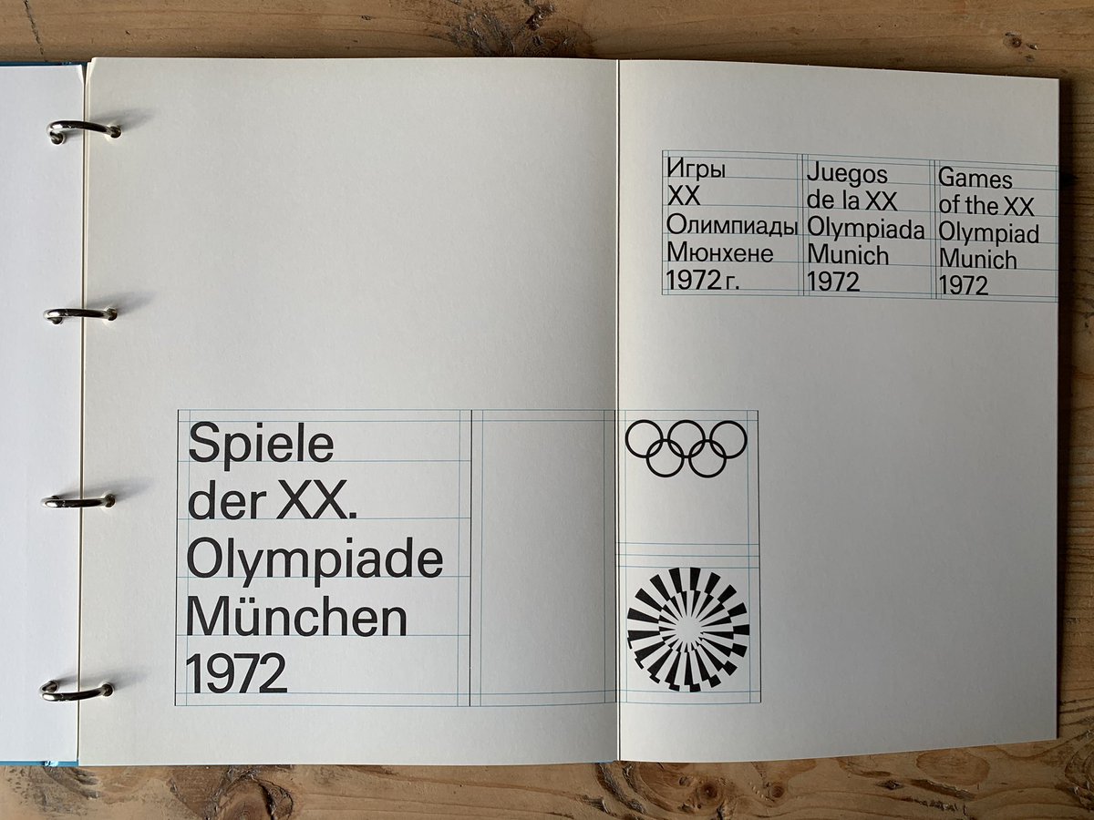 jortpossel's tweet photo. Amazing addition to the graphic standard section of the home library, by Otl Aicher: Guidelines and Standards for the Visual Design: The Games of the XX Olympiad Munich 1972. #HappyFathersDay2020 #graphicdesign https://t.co/56fkkvXkeH
