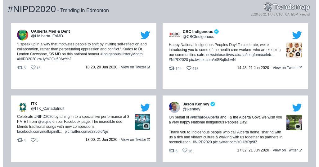 TrendsEdmonton's tweet photo. #nipd2020 is now trending in #Edmonton

https://t.co/DHoBhDHQD5 https://t.co/wI0HXlYdmL