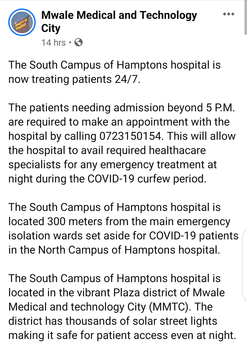 Don't turn up after 17:00 HRS at Mwale Medical and Technology City for treatment without an appointment.Meanwhile, the facility is now "treating"  #COVID19 patients.