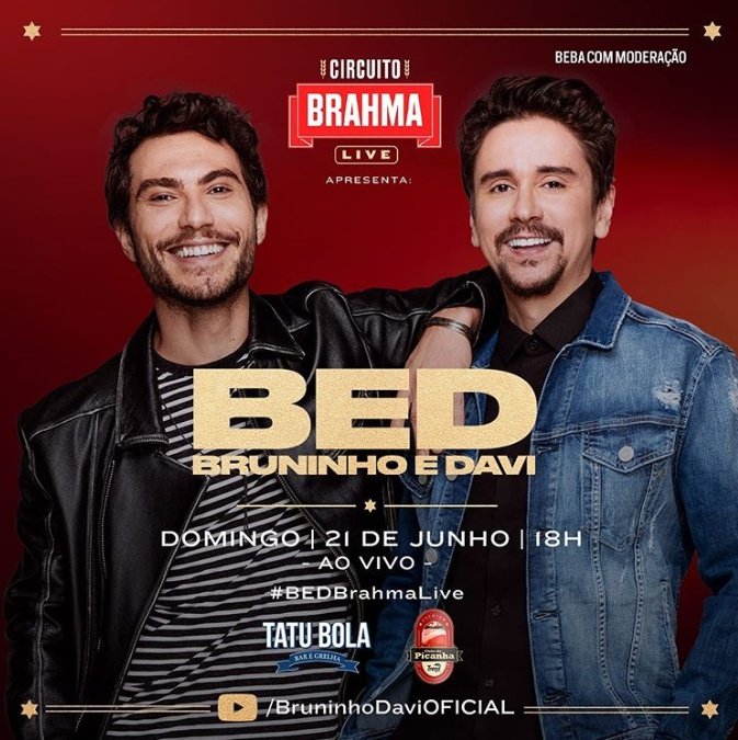 CImpiedosas's tweet photo. Quem aí tá ansioso também? #BEDBrahmaLive #LiveBeD @BruninhoeDavi https://t.co/3p6KgrcrJx