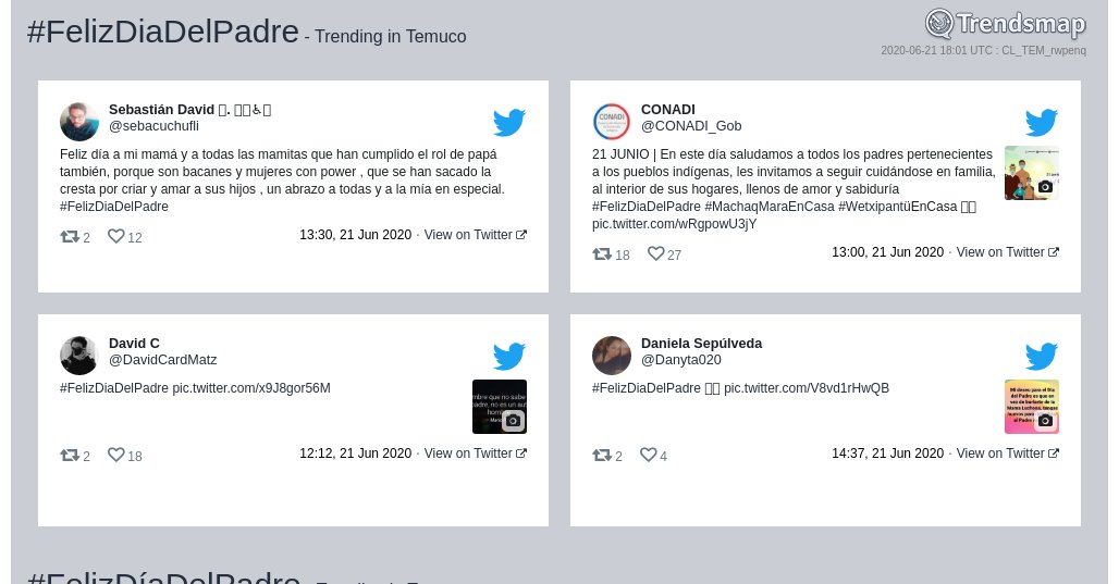 TrendsTemuco's tweet photo. #felizdiadelpadre es ahora una tendencia en #Temuco

https://t.co/31CIr90yPy https://t.co/riL2fwS5Gd