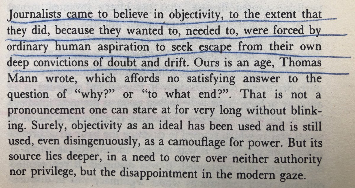 Michael Schudson’s “Discovering the News” (1978) is highly relevant to today’s debates over journalism. Says the objectivity ideal arose in 1920s-1930s out of a loss of faith in democracy and markets.