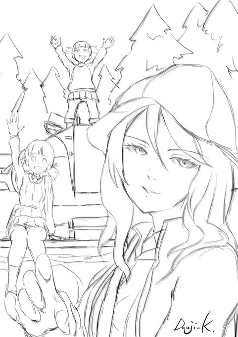 #ガルパン版深夜のお絵描き60分一本勝負
#ガルパン版深夜のお絵描き60分一本勝負_20200621
制作環境的にも線画を描く制作スタイルではないのですが、チャレンジしてみました
継続の三人描きました 